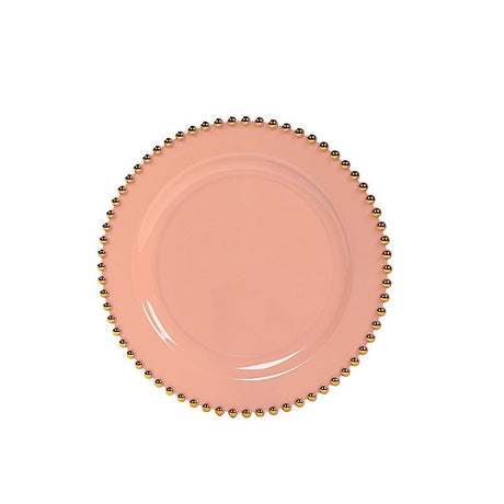 10 Round Plastic Salad Dinner Plates with Beaded Rim - Disposable Tableware DSP_PLR4239_8_080GD
