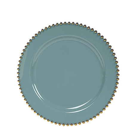 10 Round Plastic Salad Dinner Plates with Beaded Rim - Disposable Tableware DSP_PLR4239_8_086GD