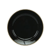 10 Round Plastic Salad Dinner Plates with Beaded Rim - Disposable Tableware DSP_PLR4239_8_BKGD