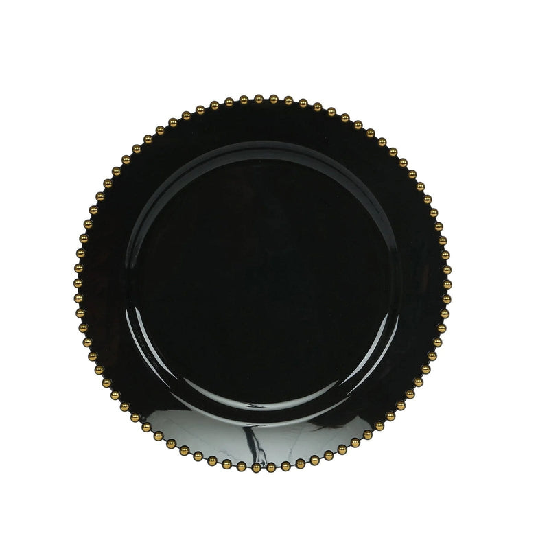 10 Round Plastic Salad Dinner Plates with Beaded Rim - Disposable Tableware DSP_PLR4239_8_BKGD