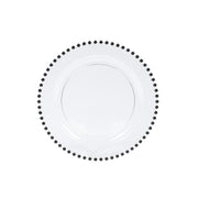 10 Round Plastic Salad Dinner Plates with Beaded Rim - Disposable Tableware DSP_PLR4239_8_CLBK