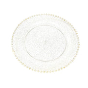 10 Round Plastic Salad Dinner Plates with Beaded Rim - Disposable Tableware DSP_PLR4239_8_CLRG