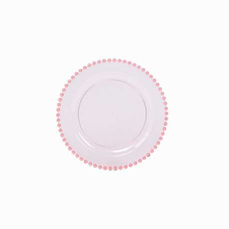 10 Round Plastic Salad Dinner Plates with Beaded Rim - Disposable Tableware DSP_PLR4239_8_T046