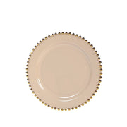 10 Round Plastic Salad Dinner Plates with Beaded Rim - Disposable Tableware DSP_PLR4239_8_TPGD