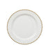 10 Round Plastic Salad Dinner Plates with Beaded Rim - Disposable Tableware DSP_PLR4239_8_WHGD