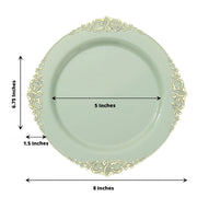 10 Round Plastic Salad Dinner Plates with Embossed Baroque Rim - Disposable Tableware