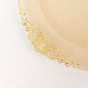 10 Round Plastic Salad Dinner Plates with Embossed Baroque Rim - Disposable Tableware