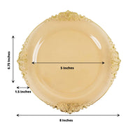 10 Round Plastic Salad Dinner Plates with Embossed Baroque Rim - Disposable Tableware