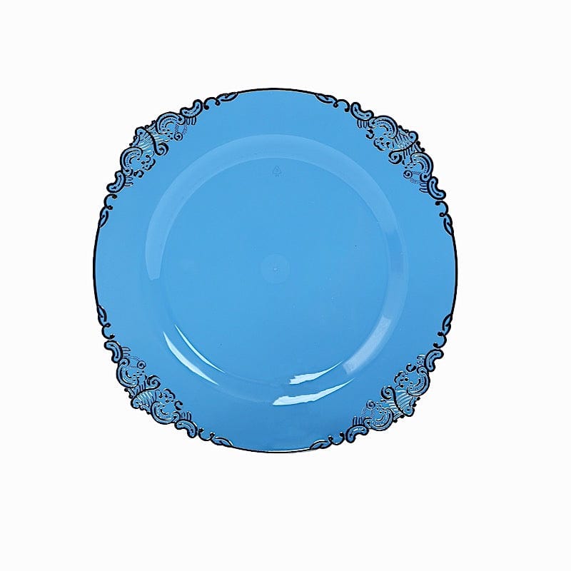 10 Round Plastic Salad Dinner Plates with Embossed Baroque Rim - Disposable Tableware DSP_PLR1310_10_TNVSV