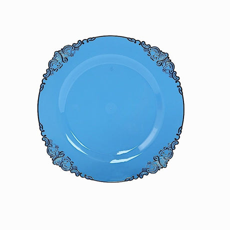 10 Round Plastic Salad Dinner Plates with Embossed Baroque Rim - Disposable Tableware DSP_PLR1310_10_TNVSV