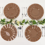10 Round Plastic Salad Dinner Plates with Gold Wavy Rim - Disposable Tableware