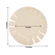 10 Round Plastic Salad Dinner Plates with Gold Wavy Rim - Disposable Tableware