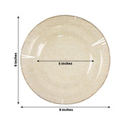 10 Round Plastic Salad Dinner Plates with Gold Wavy Rim - Disposable Tableware