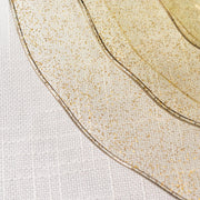 10 Round Plastic Salad Dinner Plates with Gold Wavy Rim - Disposable Tableware