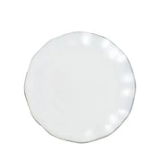10 Round Plastic Salad Dinner Plates with Gold Wavy Rim - Disposable Tableware