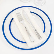 10 Round Plastic Salad Plates with Gold Rim - Disposable Tableware