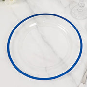 10 Round Plastic Salad Plates with Gold Rim - Disposable Tableware