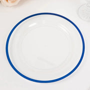 10 Round Plastic Salad Plates with Gold Rim - Disposable Tableware