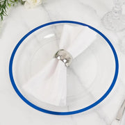 10 Round Plastic Salad Plates with Gold Rim - Disposable Tableware
