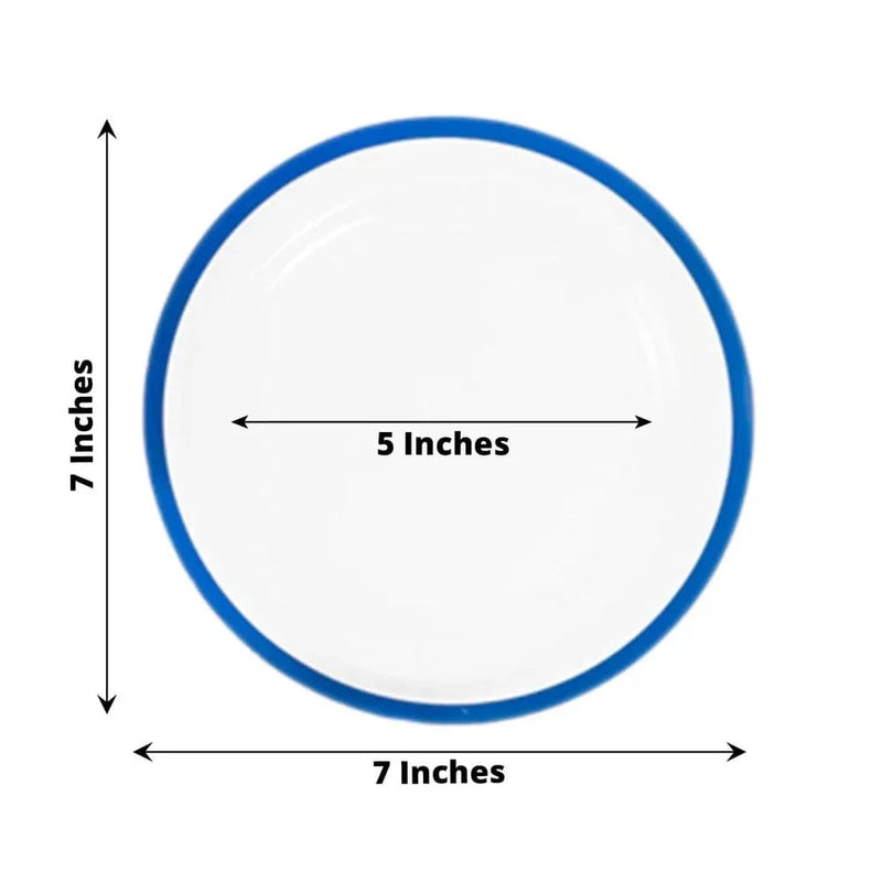 10 Round Plastic Salad Plates with Gold Rim - Disposable Tableware