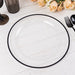 10 Round Plastic Salad Plates with Gold Rim - Disposable Tableware