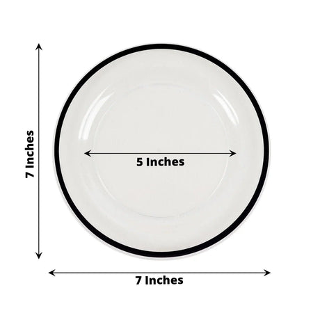 10 Round Plastic Salad Plates with Gold Rim - Disposable Tableware