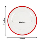 10 Round Plastic Salad Plates with Gold Rim - Disposable Tableware