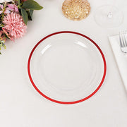10 Round Plastic Salad Plates with Gold Rim - Disposable Tableware