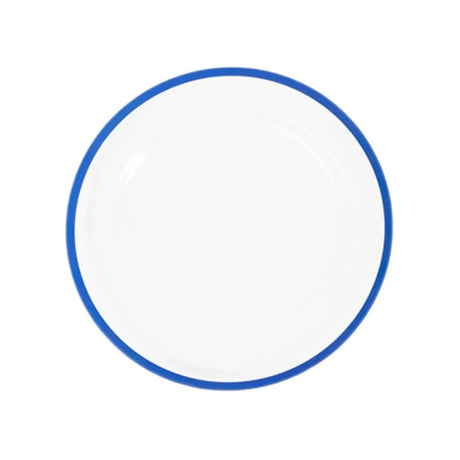 10 Round Plastic Salad Plates with Gold Rim - Disposable Tableware DSP_PLR0012_10_CLBLU