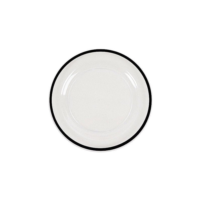 10 Round Plastic Salad Plates with Gold Rim - Disposable Tableware DSP_PLR0012_7_CLBLK