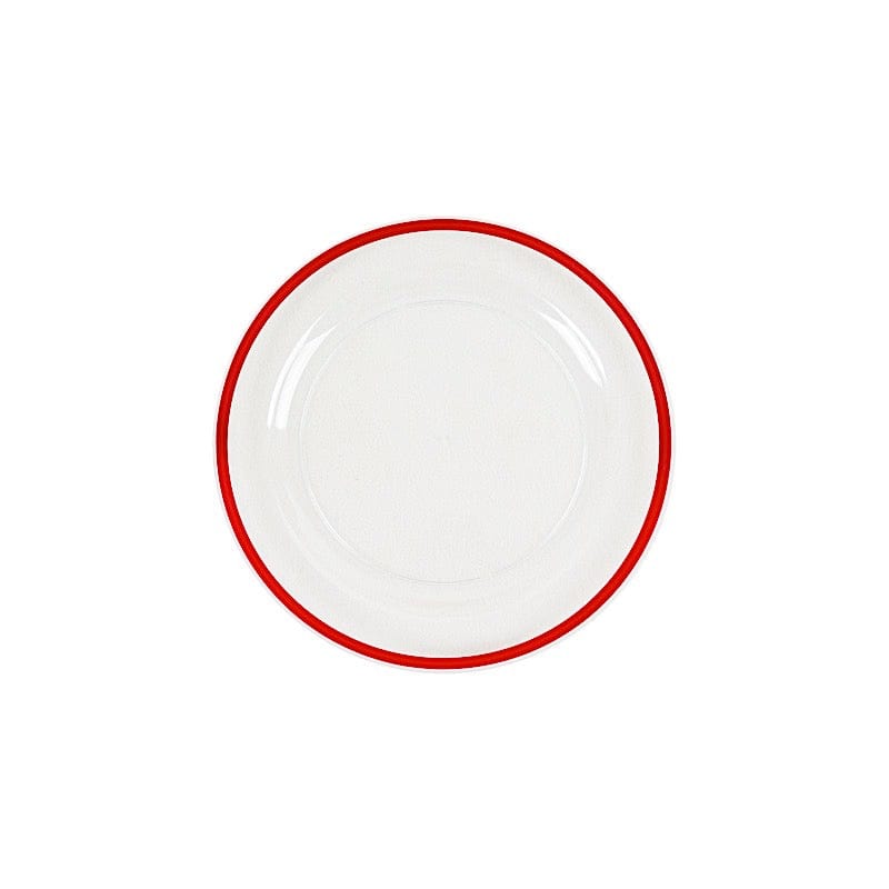 10 Round Plastic Salad Plates with Gold Rim - Disposable Tableware DSP_PLR0012_7_CLRED