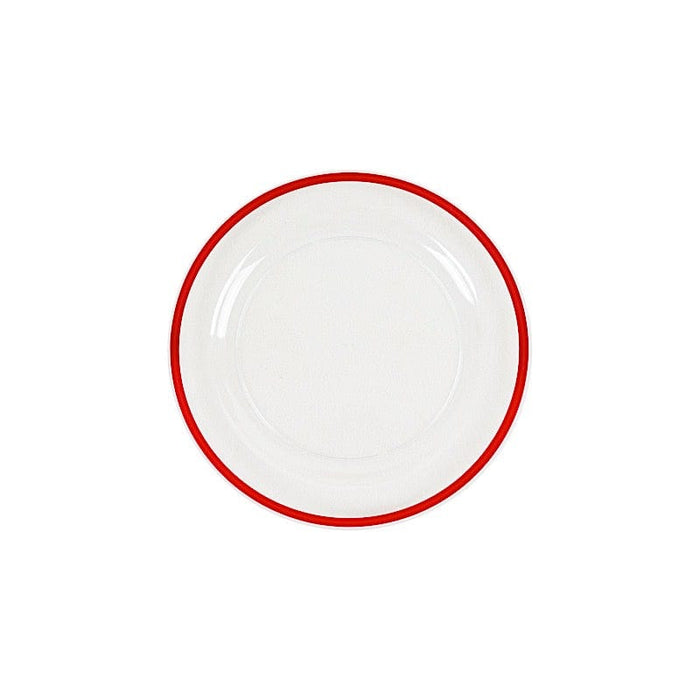 10 Round Plastic Salad Plates with Gold Rim - Disposable Tableware DSP_PLR0012_7_CLRED