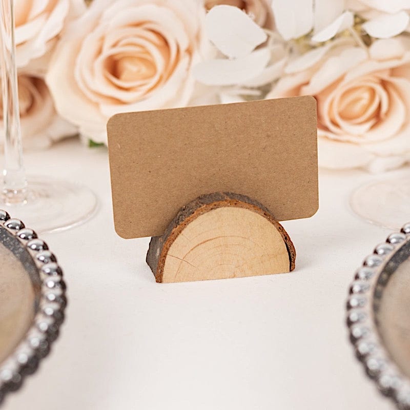 10 Rustic Wood Place Card Holders with Paper Place Cards - Natural CARD_WOOD05_NAT