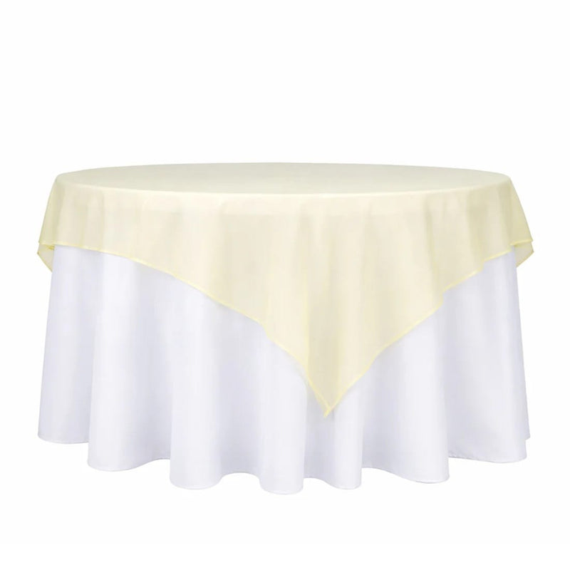 10 Sheer 72" x 72" Organza Table Overlay LAY72_ORG_CHMP_PK10
