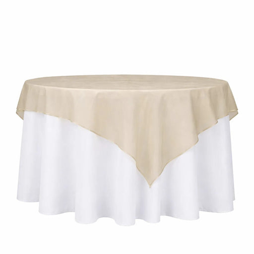 10 Sheer 72" x 72" Organza Table Overlay LAY72_ORG_GOLD_PK10
