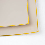 10 Square Concave Plastic Salad and Dinner Plates with Gold Rim - Disposable Tableware