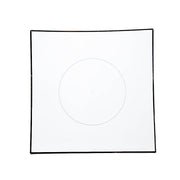 10 Square Concave Plastic Salad and Dinner Plates with Gold Rim - Disposable Tableware DSP_PLS0006_10_CLRGD