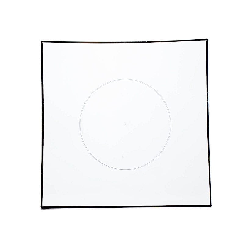 10 Square Concave Plastic Salad and Dinner Plates with Gold Rim - Disposable Tableware DSP_PLS0006_8_CLRGD