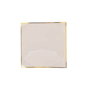 10 Square Concave Plastic Salad and Dinner Plates with Gold Rim - Disposable Tableware DSP_PLS0006_8_TAUGD