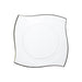 10 Square Plastic Salad and Dinner Plates with Wavy Gold Rim - Disposable Tableware DSP_PLS0007_8_CLRGD