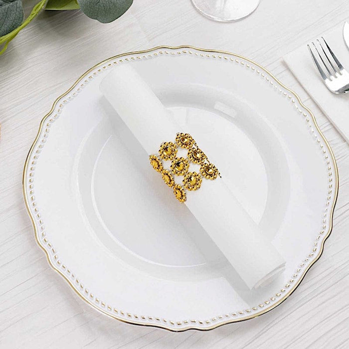 10 Sunflower Diamond Rhinestones Napkin Rings