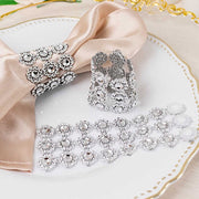10 Sunflower Diamond Rhinestones Napkin Rings with Velcro