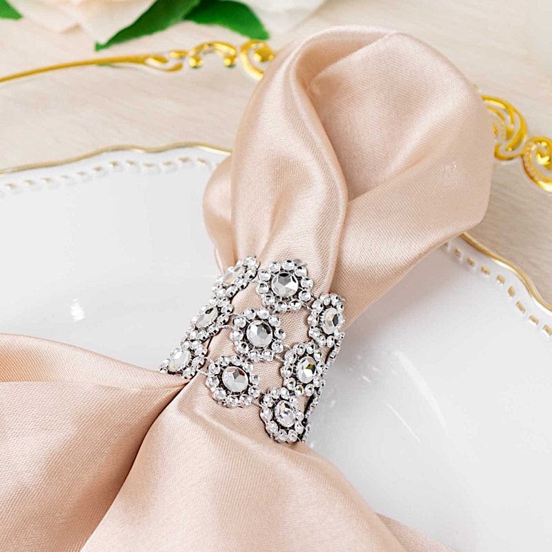 10 Sunflower Diamond Rhinestones Napkin Rings