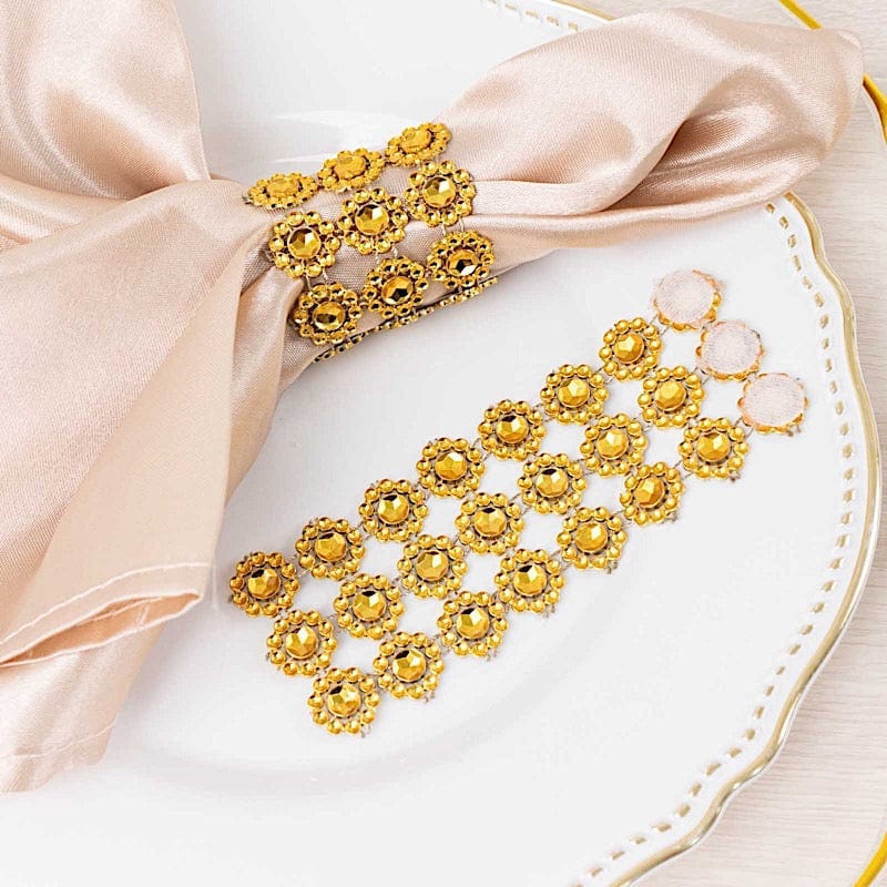 10 Sunflower Diamond Rhinestones Napkin Rings