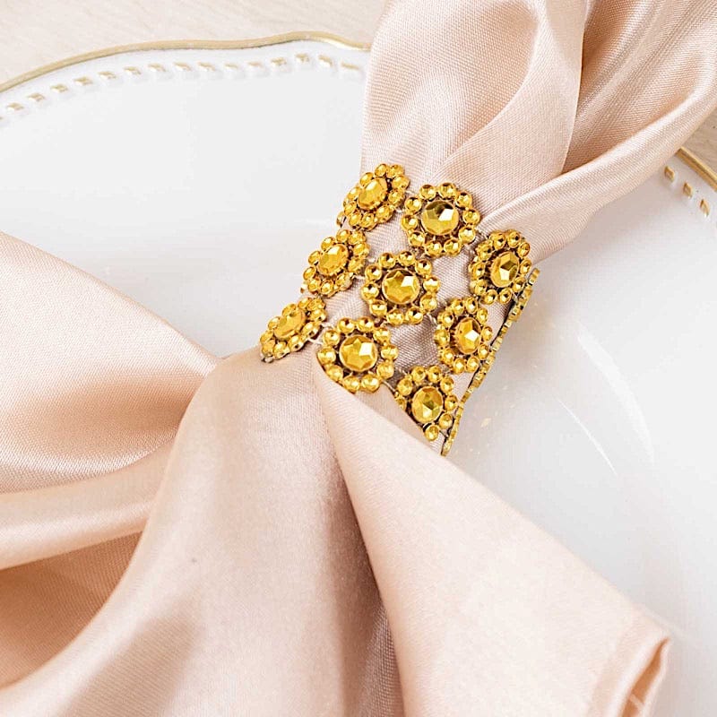 10 Sunflower Diamond Rhinestones Napkin Rings