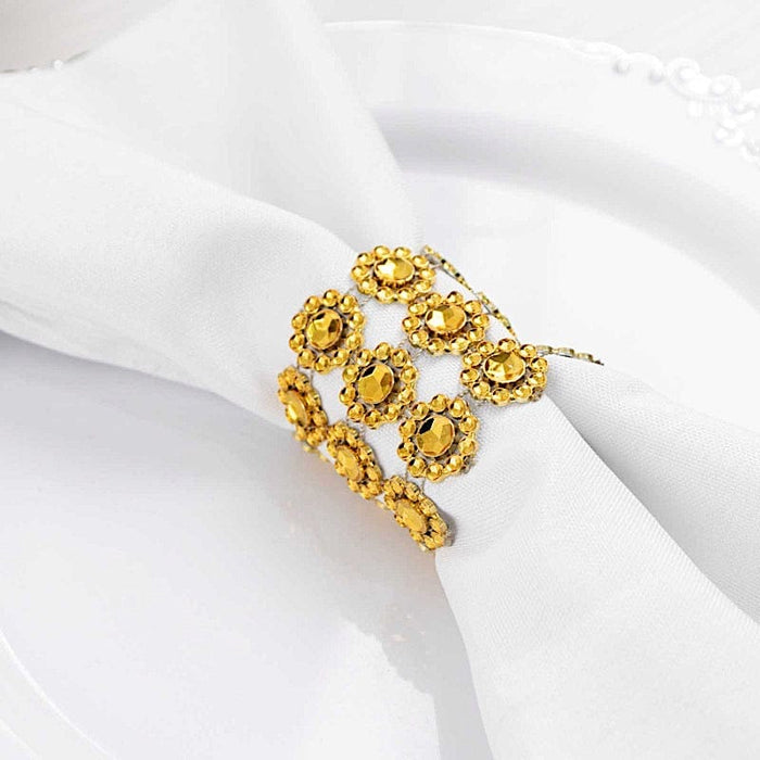 10 Sunflower Diamond Rhinestones Napkin Rings