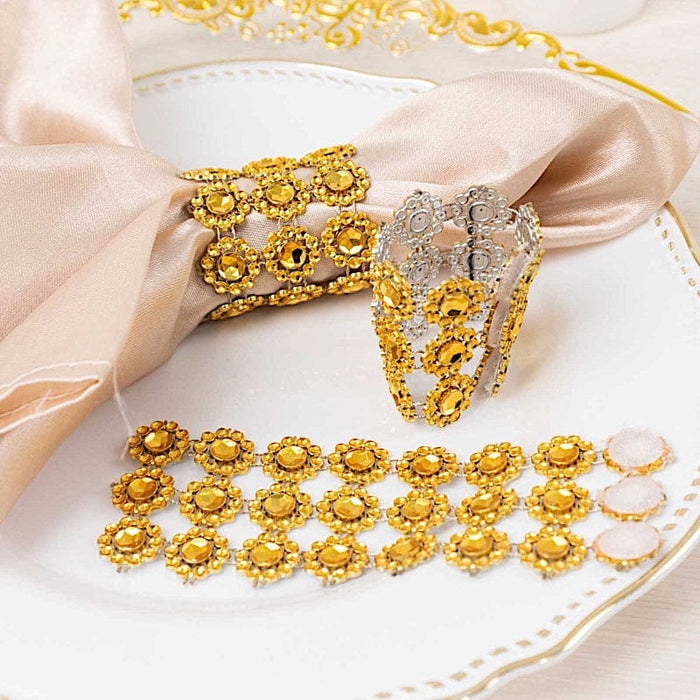 10 Sunflower Diamond Rhinestones Napkin Rings