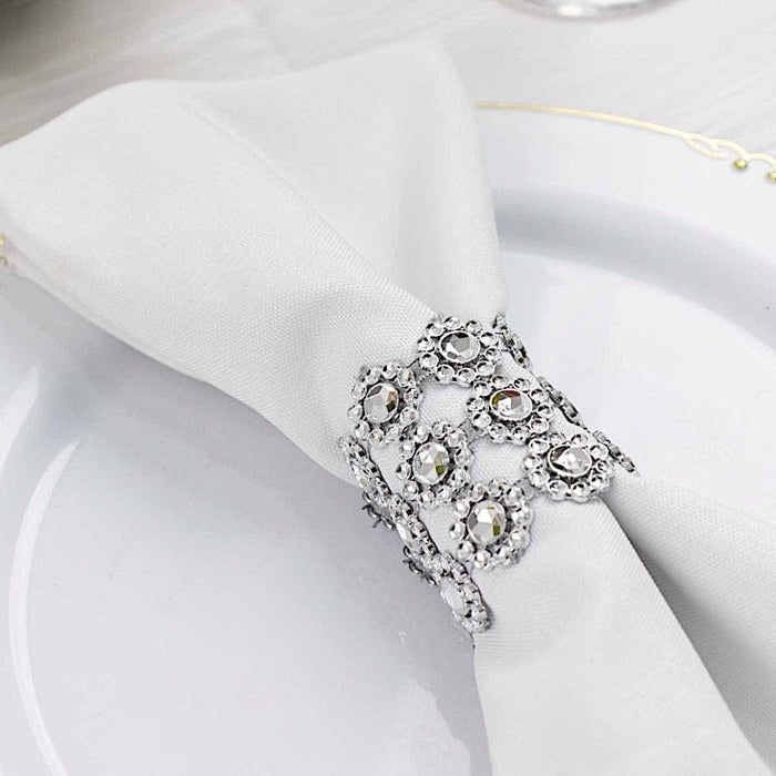 10 Sunflower Diamond Rhinestones Napkin Rings