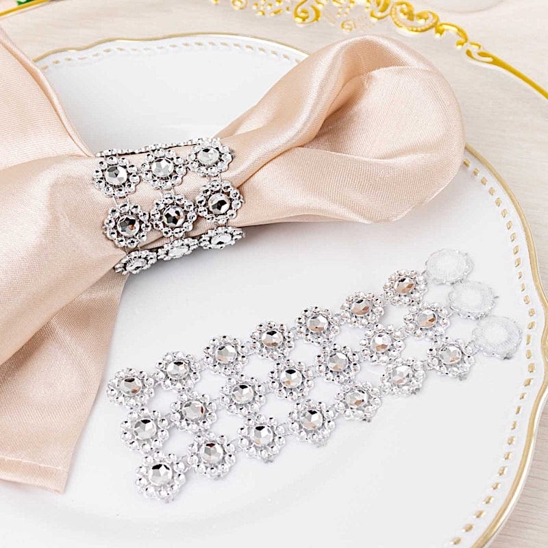 10 Sunflower Diamond Rhinestones Napkin Rings