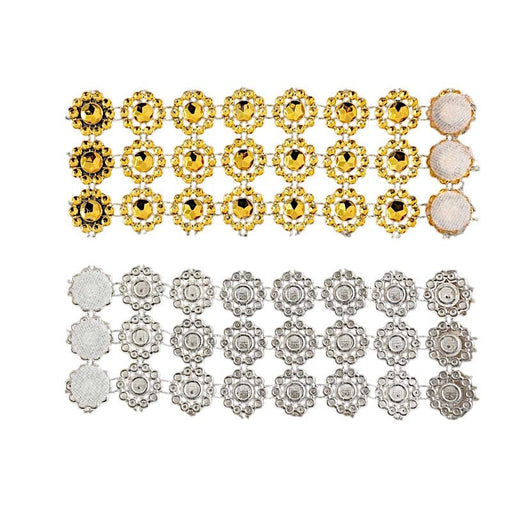 10 Sunflower Diamond Rhinestones Napkin Rings with Velcro NAP_RING56_GOLD